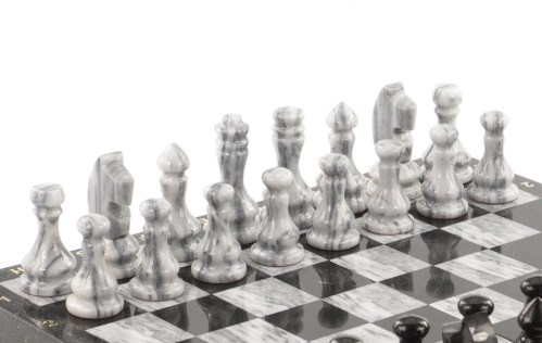 Шахматы шашки нарды 3 в 1 из змеевика