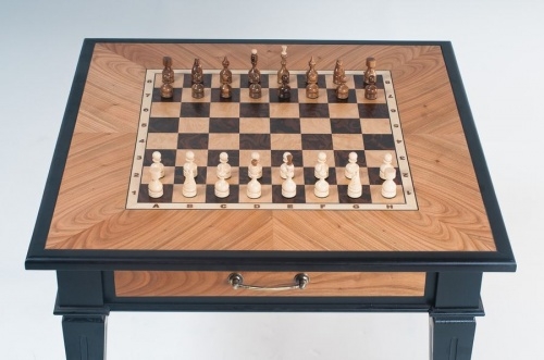 Шахматный стол «Классический» (дерево - ясень, шпон черешня). 65х65х51 см.