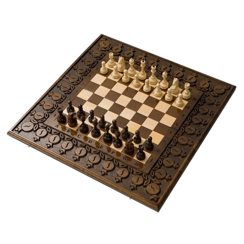 Подарочные шахматы и нарды (2 в 1) с гранатами. 40х40 см. Армения (Haleyan)