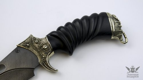 Нож из дамасской стали «Корсар» (Скорпион) резная рукоять из ценных пород древесины