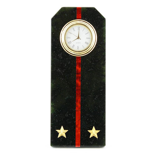 Часы "Погон лейтенант МП ВМФ" камень змеевик 60х40х150 мм 300 гр.