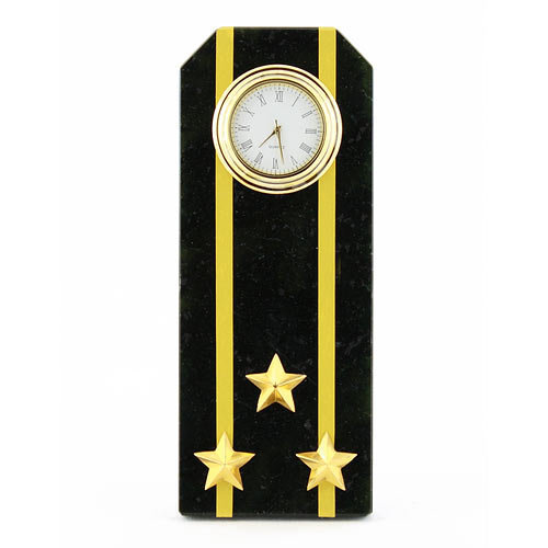 Часы "Погон полковник ВМФ" камень змеевик 60х40х150 мм 300 гр.