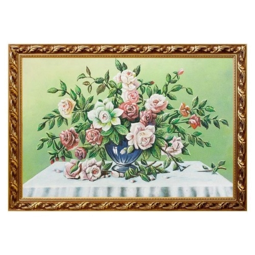 Натюрморт «Букет роз», багет - гипс 40х60 см.