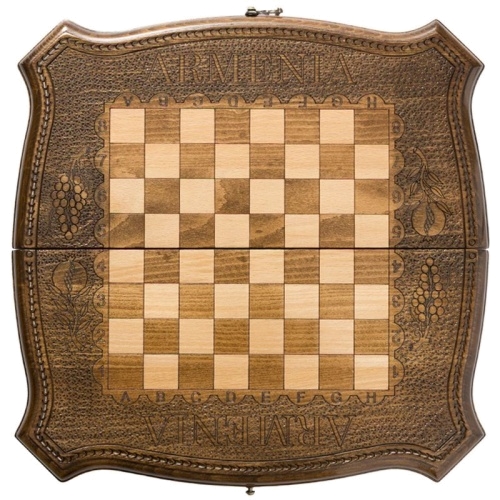 Подарочные шахматы и нарды (2 в 1). 43х43 см. 