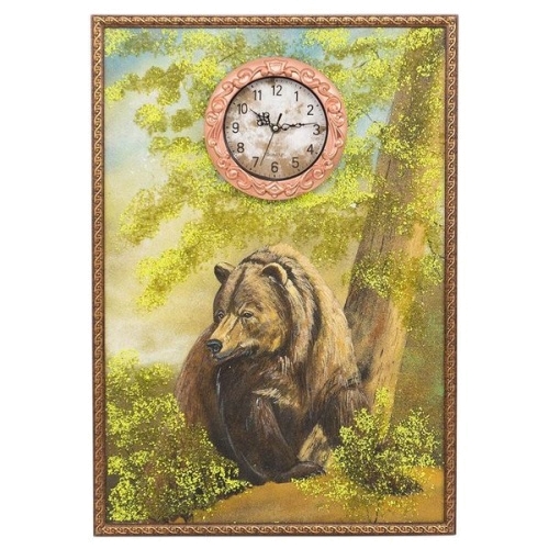 Часы с картиной «Медведь» 45х65 см