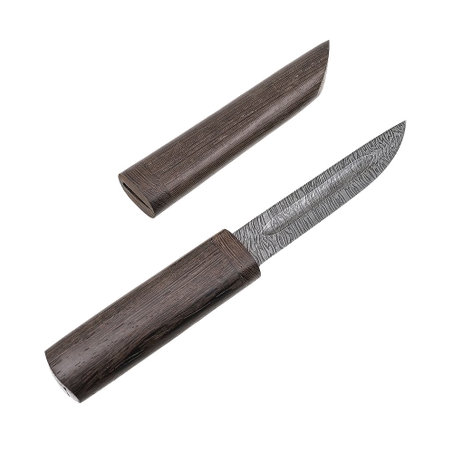 Нож из дамасской стали "Якутский" средний с рукоятью и ножнами из венге