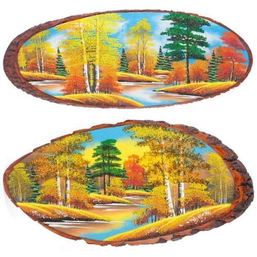Картина на дереве «Осень», горизонтальное 85-90 см