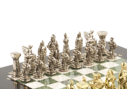 Шахматы "Спартанцы" из мрамора 28х28 см