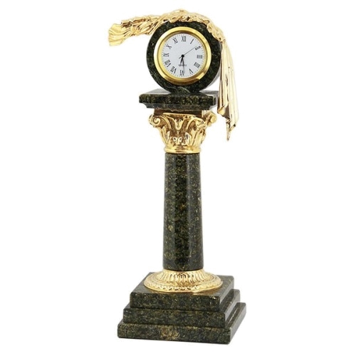 Часы "Капитель" камень змеевик 100х100х260 мм 1000 гр.