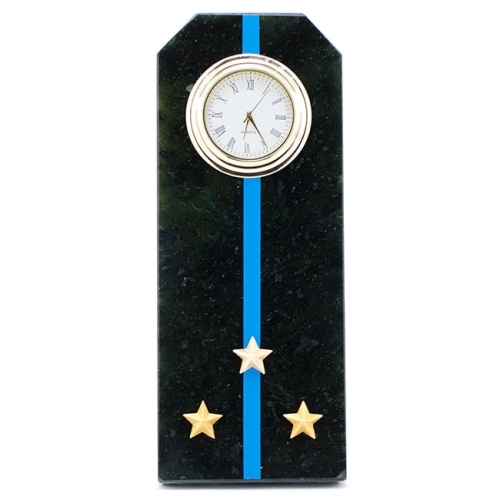 Часы "Погон старший лейтенант Авиации ВМФ" камень змеевик 60х40х150 мм 300 гр.