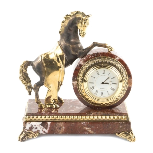 Часы "Конь с попоной" креноид бронза 165х100х185 мм 2200 гр.