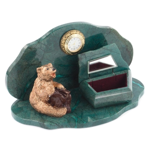 Часы со шкатулкой "Медведь" 265х135х145 мм