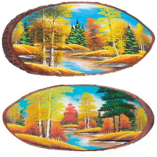 Картина на дереве «Осень», горизонтальное 80-85 см