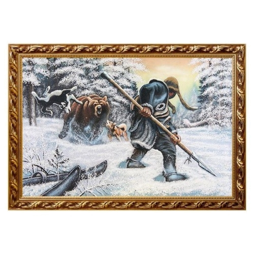 Картина «Охота на медведя» (вариант 2), (40х60 см)