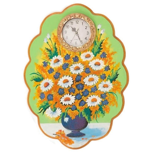 Часы с картиной «Полевые цветы» 48х66 см (вариант 2)