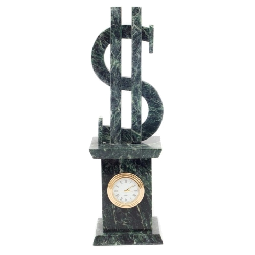 Часы "Доллар" змеевик 77х75х250 мм 1150 гр.