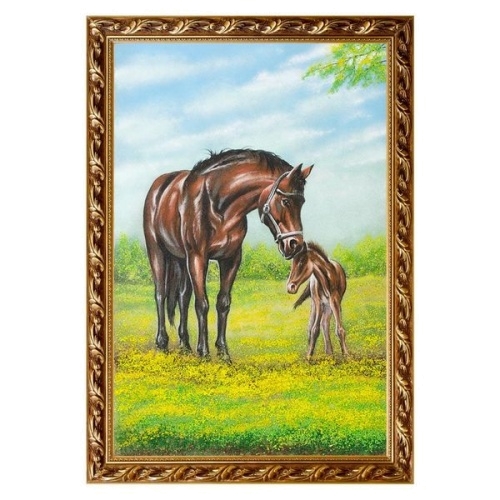 Картина «Лошадь с жеребенком» (40х60 см)