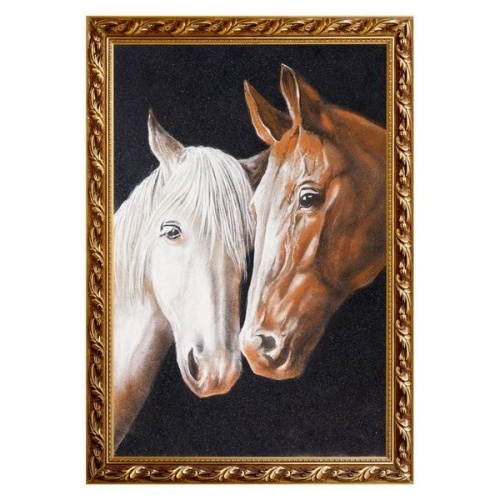 Картина «Две лошади», багет - гипс 40х60 см.
