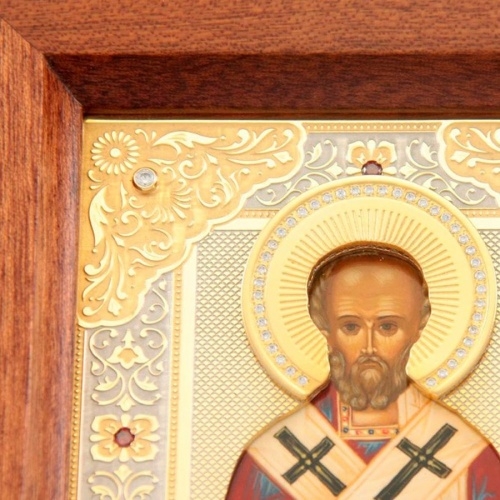 Икона «Николай Чудотворец», деревянный оклад