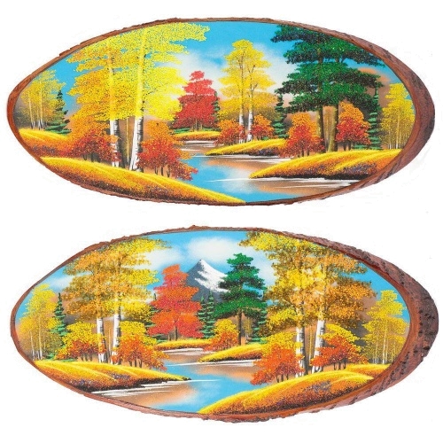 Картина на дереве «Осень», горизонтальное 60-65 см