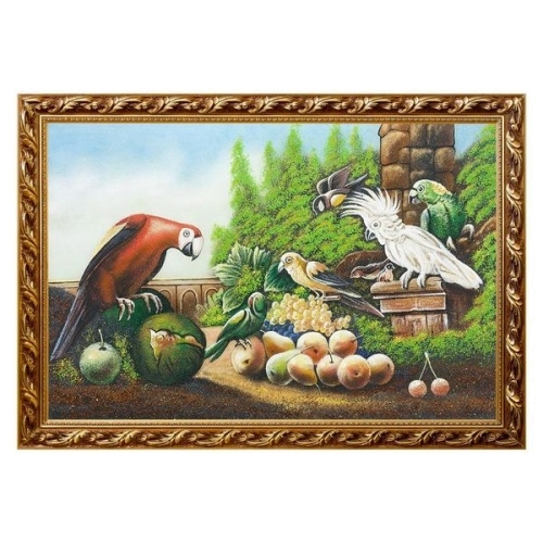 Картина «Фрукты с попугаями» (40х60 см)