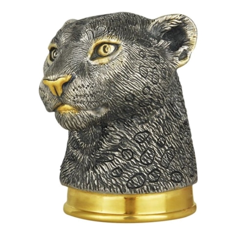 Стопка-перевертыш «Леопард», серебро с золочением