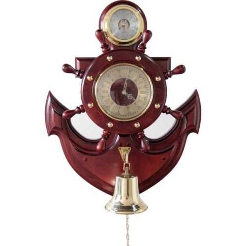 Часы с барометром и колоколом в виде якоря М-91