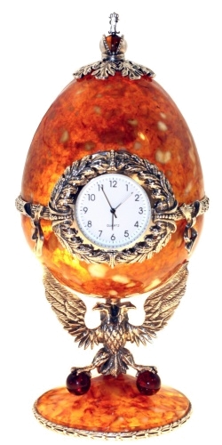 часы-шкатулка "Державные" из янтаря Россия