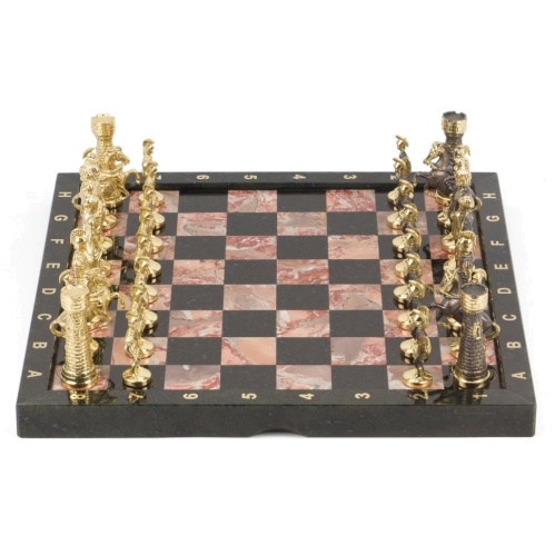 Шахматы "Римские" бронза и креноид 36х36 см