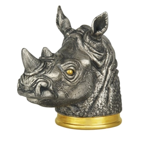 Стопка-перевертыш «Носорог», серебро с золочением