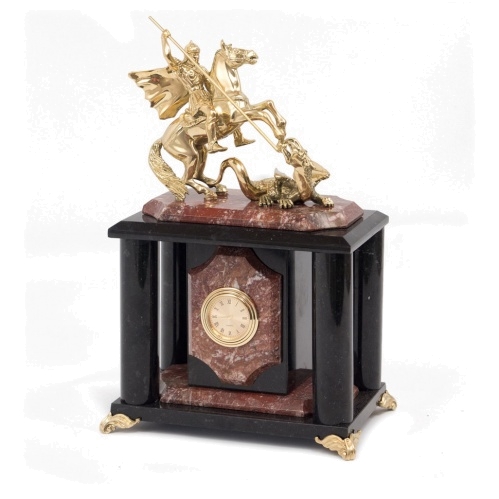 Часы "Георгий Победоносец" бронза креноид 170х120х270 мм 3000 гр.