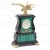Часы "Двуглавый орел" малахит бронза 150х75х250 мм 1850 гр.