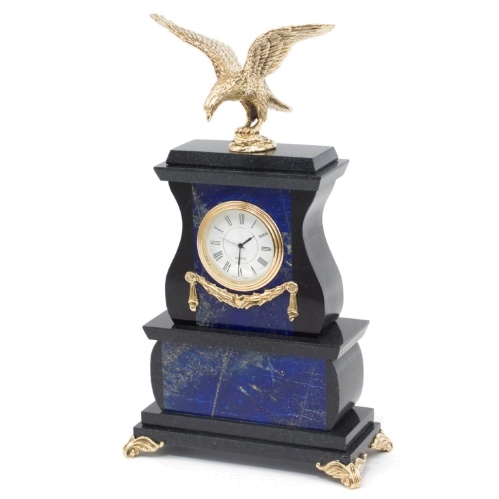 Часы "Орел" лазурит 150х75х250 мм 1850 гр.