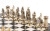 Шахматы "Викинги"из мрамора змеевика 36х36 см