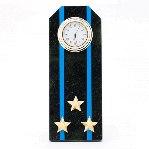 Часы "Погон полковник Авиации ВМФ" камень змеевик 60х40х150 мм 300 гр.