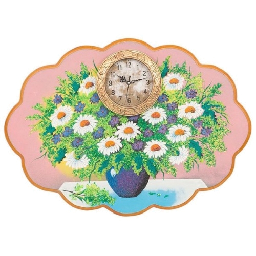 Часы с картиной «Полевые цветы» 48х66 см