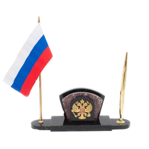 Визитница с гербом и флагом России креноид