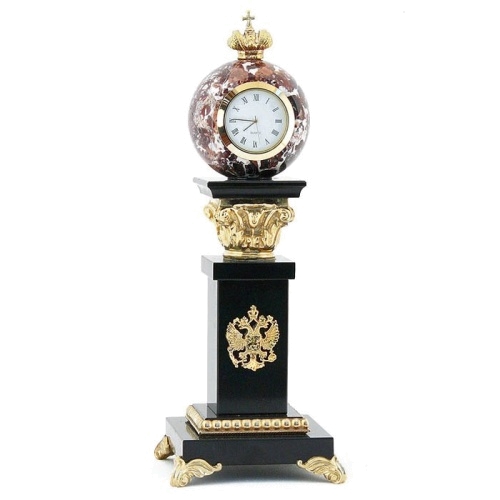 Настольные часы с шаром камень креноид 100х100х280 мм 2000 гр.