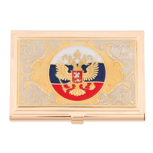 Визитница с логотипом «Герб РФ» с эмалью, вариант 2