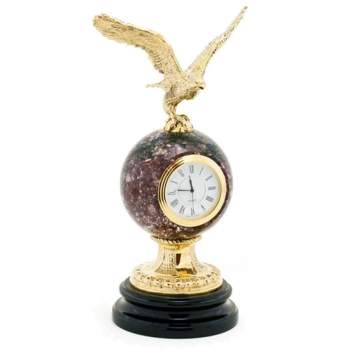Настольные часы "Орел" камень креноид 180х160х260 мм 2000 гр.