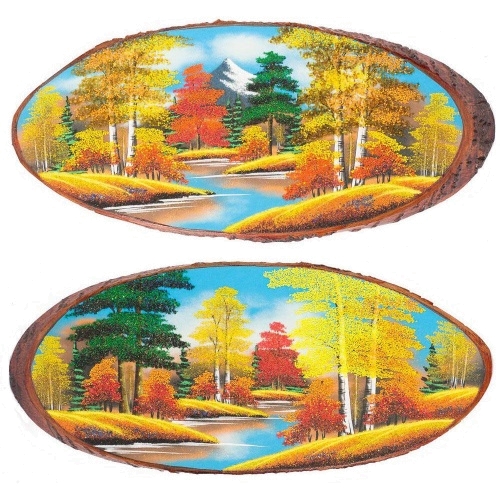Картина на дереве «Осень», горизонтальное 75-80 см