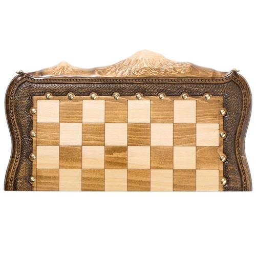 Подарочные шахматы и нарды (2 в 1) «Арарат» с бронзой. 50х50 см.