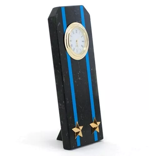 Часы "Погон подполковник Авиации ВМФ" камень змеевик 60х40х150 мм 300 гр.